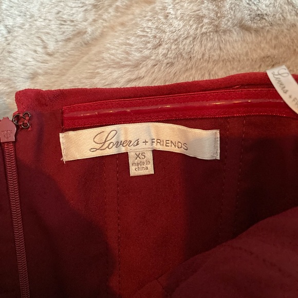 NWT Gorgeous Lovers + Friends burgundy off the shoulder mini dress. - Picture 5 of 8